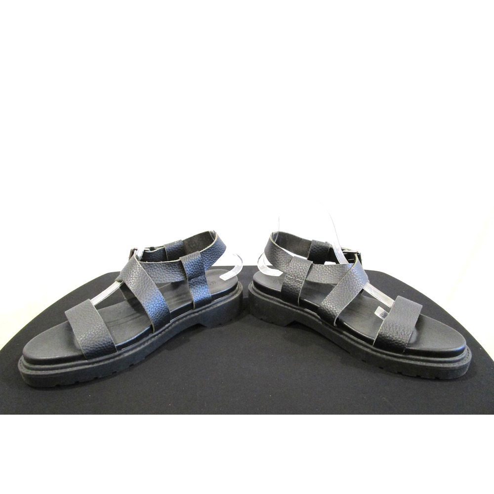 EUC! Urban Outfitters Black Leather Ankle Strap Platform Sandals Women Sz 10 - Picture 4 of 10